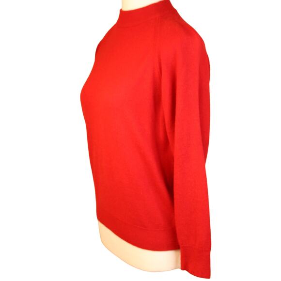 Designers Originals Red Mock Neck Zip Back SUPER SOFT SWEATER sz Petite M - Picture 2 of 6